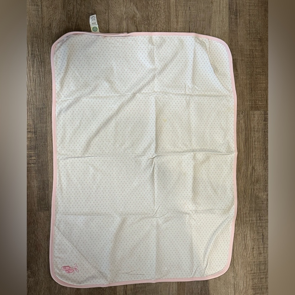 Little Me Baby Blanket with ballet slippers and pink hearts